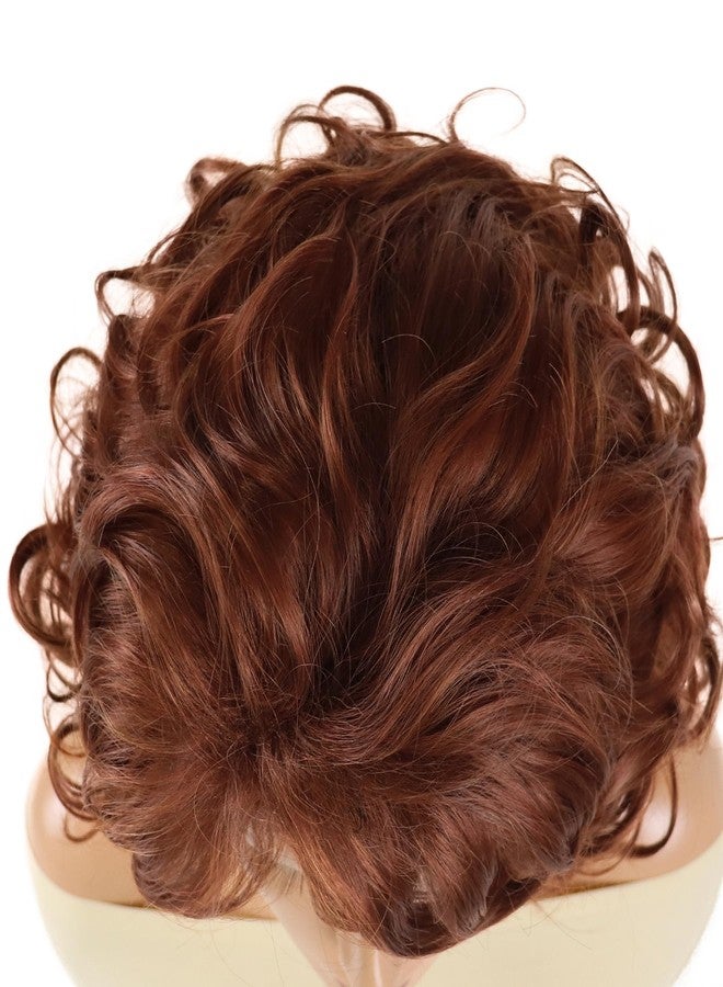GNIMEGIL Shoulder Length Wigs For Women Auburn Curly Wig With Bangs Loose Wavy Hair Wigs Big Bouncy Fluffy Synthetic Hair For Reba Mcentire Cosplay Carnival Party Costume Daily Wear - Image 5
